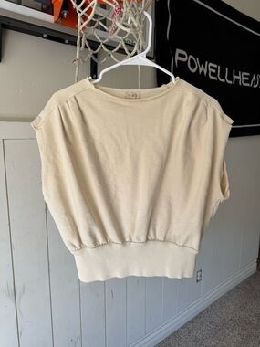 Pilcro Cream Sleeveless Pullover Tank